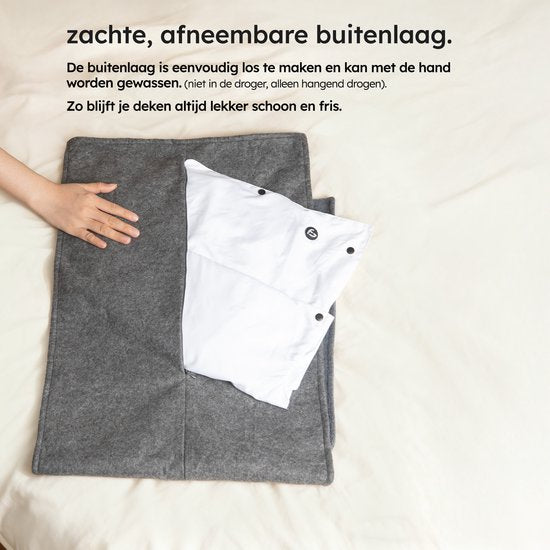 Warmtedeken - Infrarood - Draadloos - Stoelverwarmer - Warmtedeken Stoel - Warmte Deken - 3 standen - 40x110 cm - Original Grey - Saaf Comfort