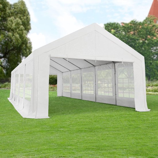 Partytent / Paviljoen Gala - 4 x 10 meter - Wit - Incl. Zijwanden & Toebehoren