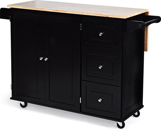 Coast Keukentrolley – max. 60 kg – 136 x 76 x 91 cm – Zwart