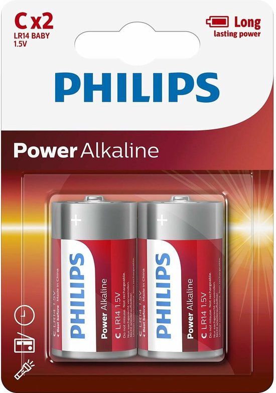 Philips LR14P2B - C batterij - 2 stuks
