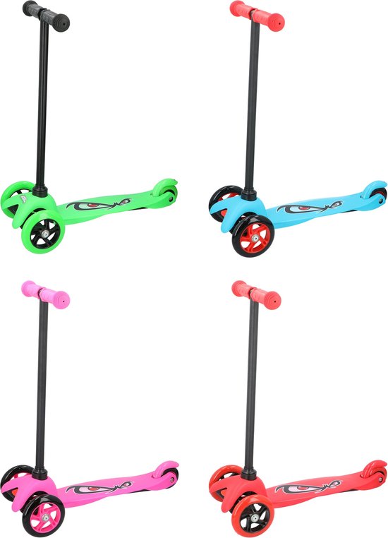 No Fear Kinderstep - Step 3 Wielen - Buitenspeelgoed Jongens en Meisjes - Kinder Step voor Kinderen 2 tot 5 jaar - Maximaal Gewicht 20 kg - Stuurhoogte op 66 cm - Aluminium - Rood