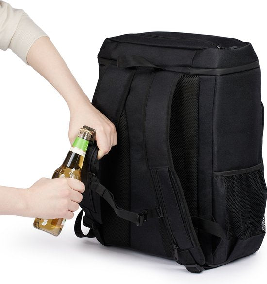 Koelrugzak Groot 30 Liter - Koeltas Rugzak – XXL Koel Backpack voor Heren & Dames - Koelrugtas - Zwart - Sunflake