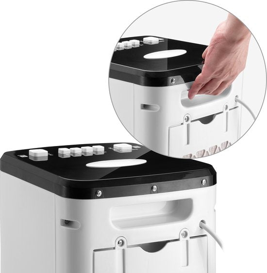 Monzana 4-in-1 Mobiele Aircooler – 60 W – 22,5 x 25 x 56 cm – Wit/Zwart