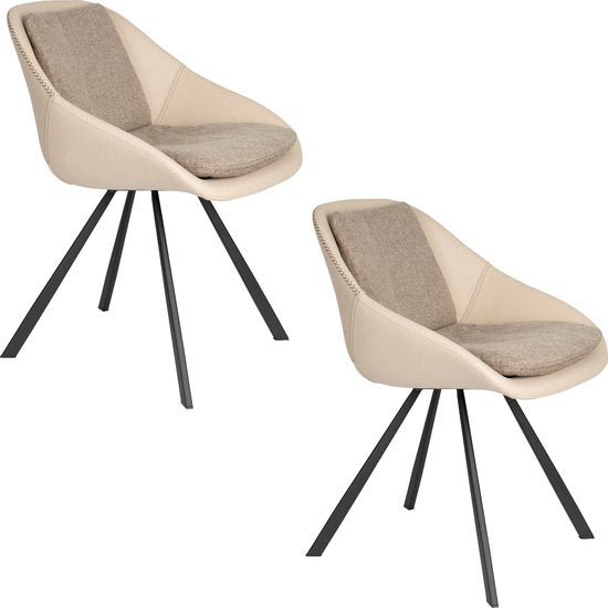 Dutchbone Wakefield Stoel Ivory - Set van 2