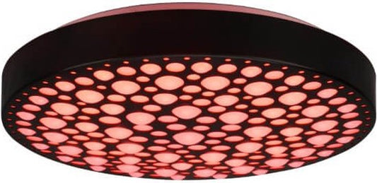 Reality - LED Plafondlamp - Plafondverlichting - 22W - Aanpasbare Kleur - RGB - Afstandsbediening - Dimbaar - Rond - Zwart - Kunststof