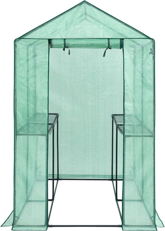Gardebruk Kweekkas 2,23m² - 4 Legplanken & 4 Ramen - 190x186x120cm