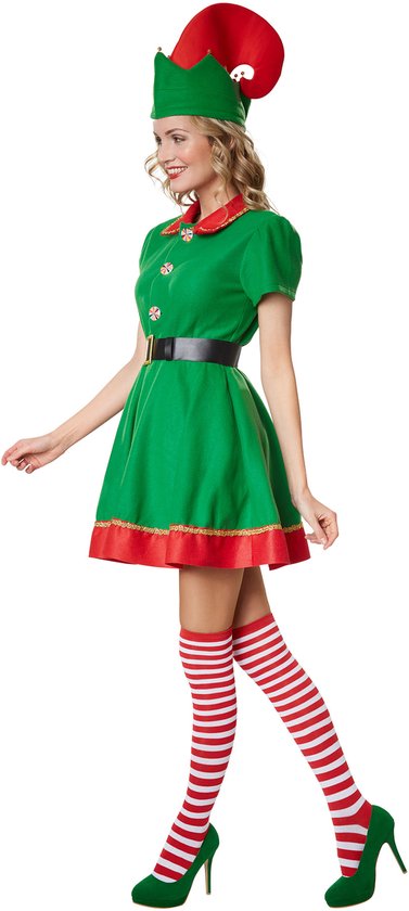 Dressforfun Vlijtige kerstelf M - verkleedkleding kostuum halloween verkleden feestkleding carnavalskleding carnaval feestkledij partykleding - 302759