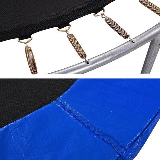 MONZANA Trampoline - 244cm Veiligheidsnet Ladder - Zwart Blauw