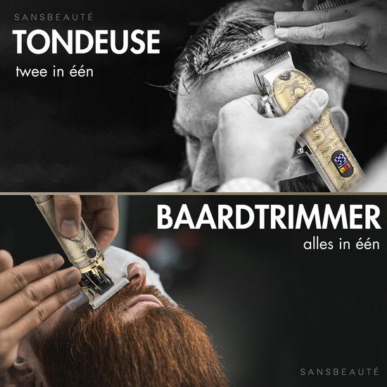 Professionele Draadloze 4-in-1 Tondeuse – Mannen Hoofdhaar & Baard – Trimmer – Kappersset