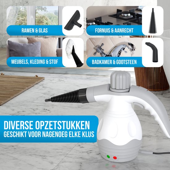 Strex Stoomreiniger Extra Krachtig - 1200W 4bar - Alles-in-één Multifunctionele Handstomer - Vlekkenreiniger