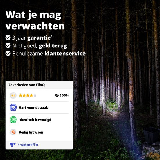 FlinQ Pen Zaklamp - 100 lumen LED lamp - Op Batterijen - Waterbestendige Flashlight - Militaire Zaklamp - Ideaal voor Noodpakket - Geschikt voor Kinderen - 100 meter Zicht - 2 Zaklampen