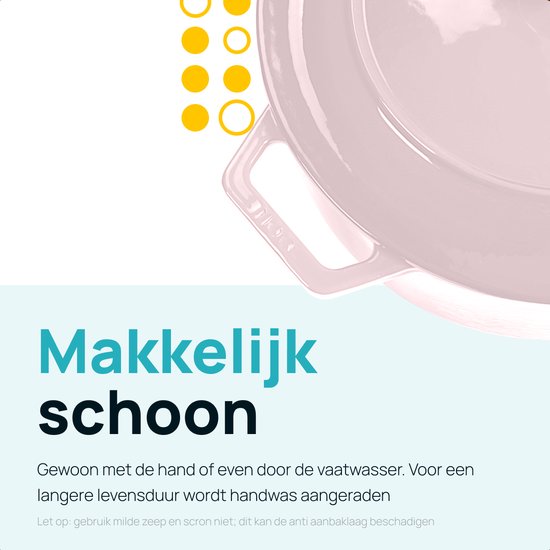 MOA Gietijzeren Braadpan - 7,2L - Voor Alle Warmtebronnen incl. Inductie - Met Deksel - Ø 30cm - Anti-Aanbaklaag - Lila