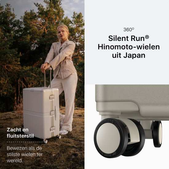 ONYX Hybrid Pro Check-in Koffer Large 100 Liter - Gerecycled Polycarbonaat en Ritsloos Design - Reiskoffer met TSA slot en Spinner wielen - Lichtgewicht Trolley met Laptopvak - Ivory White
