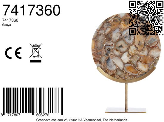 Light & Living - Ornament GOUYA - 35x12x50cm - Geel