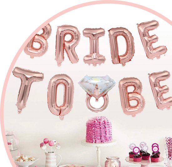 Happy Goods Bride to Be Versiering - Ballonnen & Accessoires - 32 Stuks - Vrijgezellenfeest Vrouw - Team Bride - Bachelorette Party - Slingers