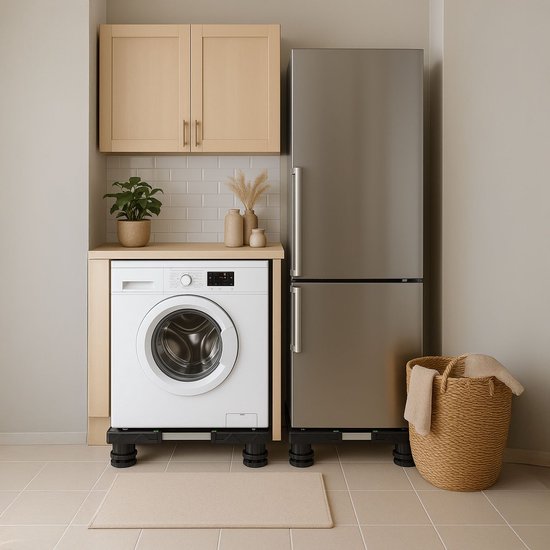 Wasmachine Verhoger - Wasmachine Opbouwmeubel - Wasmachine Sokkel - Kast - Geschikt voor Droger, Koelkast, Vaatwasser en Vriezer - Voor Bosch, Samsung, Miele, AEG, LG, Haier - Verstelbaar