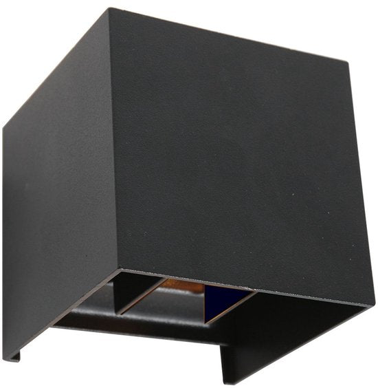 Wandlamp Muro 3098ZW Zwart - Modern - Kunststof, Metaal - Compacte afmetingen 11x11x11 cm - Steinhauer
