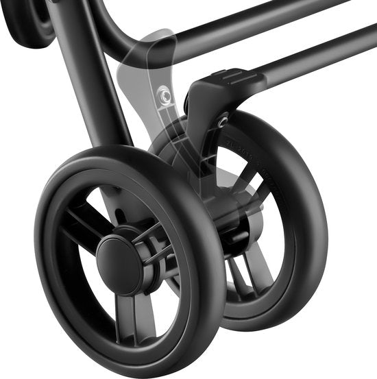tectake® Buggy - Kinderwagen - Inklapbaar, 5-Puntsgordel, Verstelbare rugleuning en beensteun - Met rem, lichtlopende wielen - Praktische opbergmand - Zwart/grijs