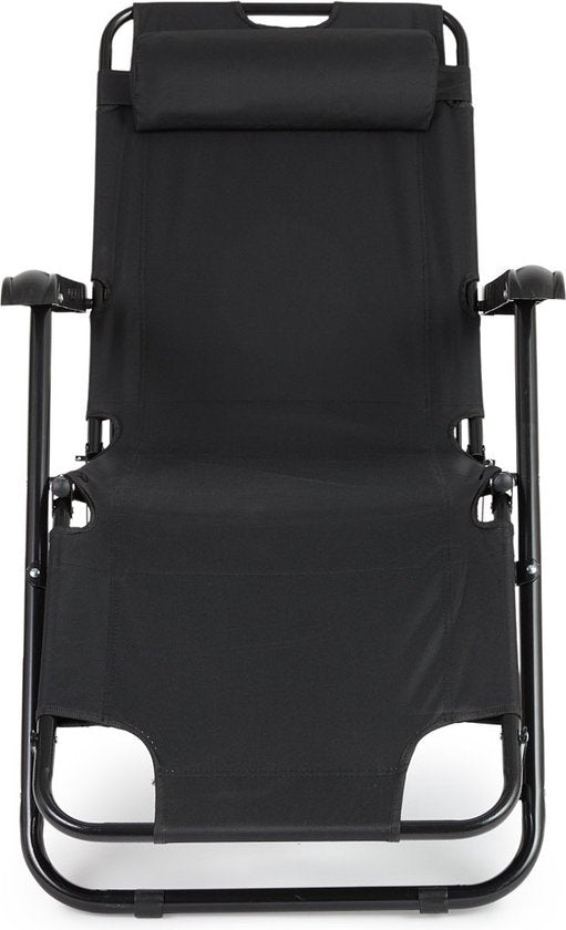 909 Outdoor Ligbed Stoel - Opvouwbaar - Set 2 - Verstelbaar - Polyester&Metaal - Zwart