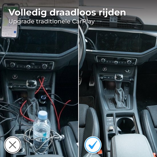 Nuvance CarPlay Dongle - Bluetooth Dongle - CarPlay Draadloos - USB & USB C - Geschikt voor Android Auto & CarPlay
