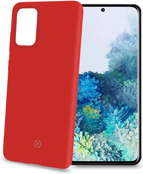 Celly Feeling Samsung S20 hoes- Siliconen buitenkant met antikras binnenkant - Rood