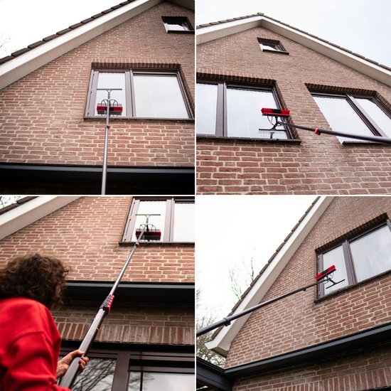 Aqualitá Telescoopsteel Ramenwassen - 9M - Waterdoorvoer - Zeem - Ramenwasser - Zonnepanelen Reiniger