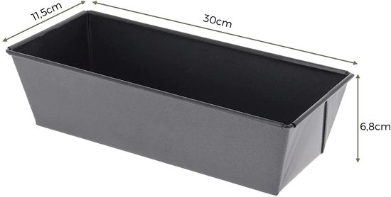 COOCK - Bakvorm - Cakeblik met Antiaanbaklaag - Cakevorm - Bakblik 30 cm - Incl. Deegschraper & E-Book