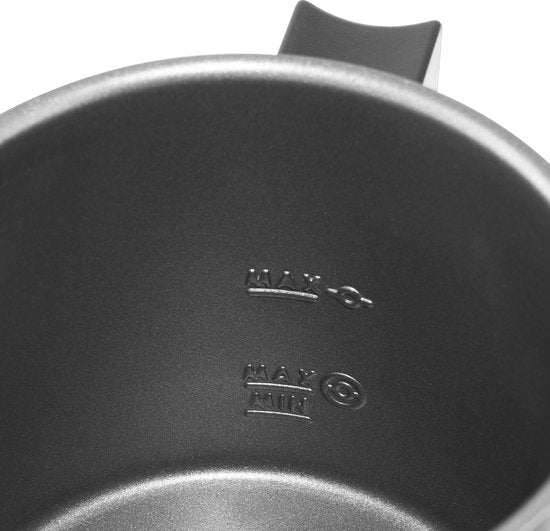 Inventum MK350 - Elektrische melkopschuimer - 115/240 ml - Warm/koud opschuimen - Verwarmen - PFAS vrij - Antikleeflaag - Zwart/RVS