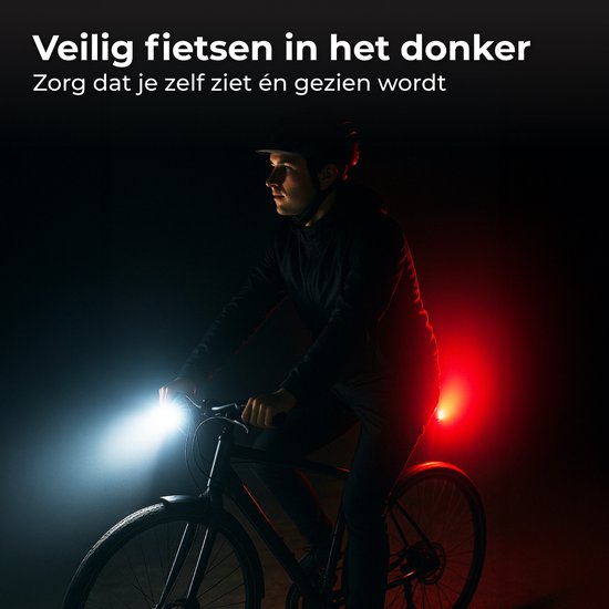 Nuvance Fietsverlichting - Fietslamp - 6 Standen - 1000 Lumen - Fietslampje - Voorlicht - Achterlicht - USB oplaadbaar