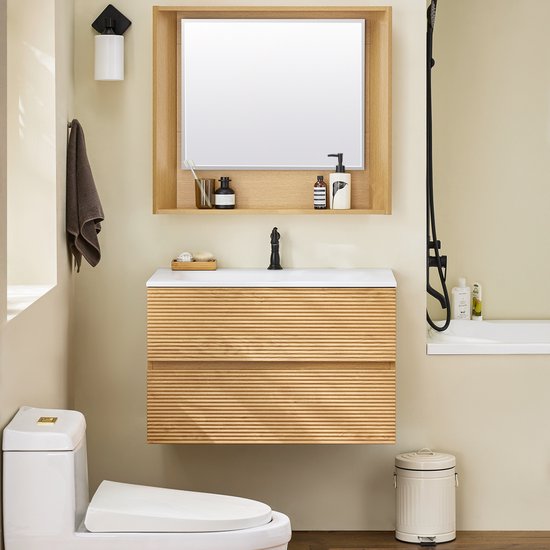 SoBuy BZR198-N Badmeubel met Wastafel - Houtcomposiet 80cm