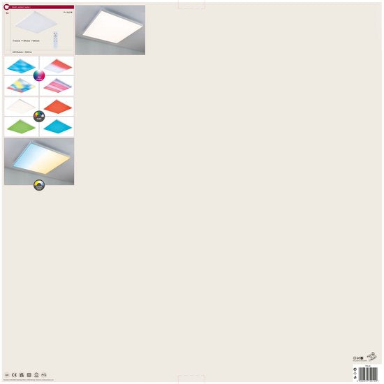 Loria Rainbow LED-paneel – 595x595 mm – 31W – 2820 lm – RGBW – Dimbaar – Dynamisch Licht – Zwart
