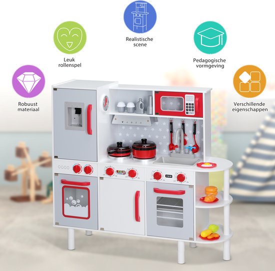 Spielwerk Houten Speelkeuken Junior Chef - Interactief Realistisch - 38 delig