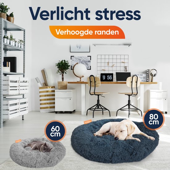 Happysnoots Donut Hondenmand 100cm - Bruin Hondenbed - Dog Bed - Wasbaar Hondenkussen