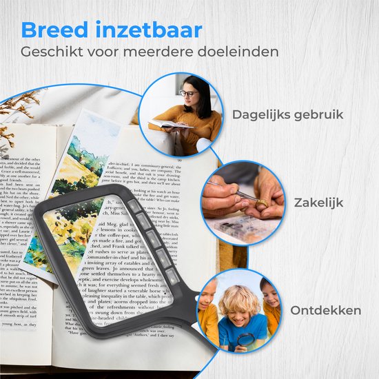 Nuvance - Vergrootglas met Verlichting - Loep - Vergrootspiegel - Loeplamp met Led Verlichting - Leesloep voor Volwassenen en Ouderen