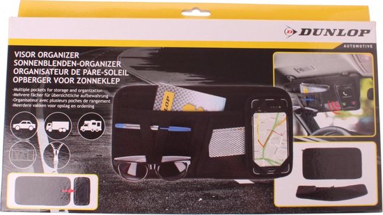 Dunlop Organiser zwart voor zonneklep (18cmx36cm)