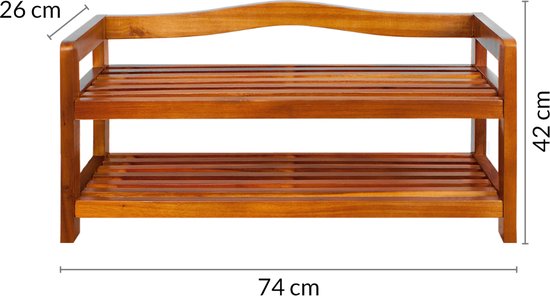 Casaria Schoenenrek 74x26x42cm - 80kg laadvermogen – Donkerbruin