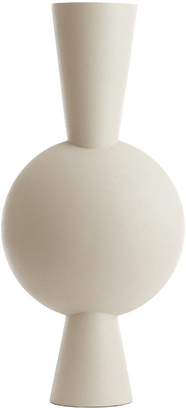 Light & Living Vaas Kavandu - Wit - 37.5x22x81cm - Metaal - Modern - Bloemenvaas - Woondecoratie - Decoratieve vaas voor woonkamer of slaapkamer