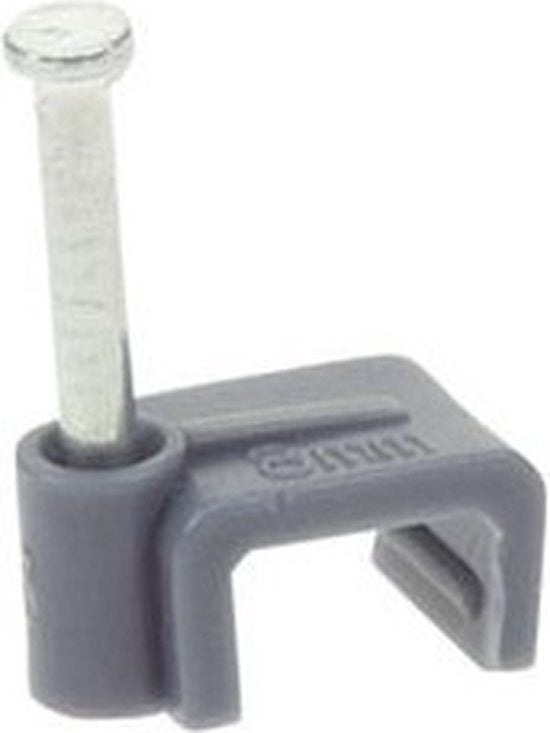 Platte Kabelclip, Grijs, 10Mm (100St/Doos)