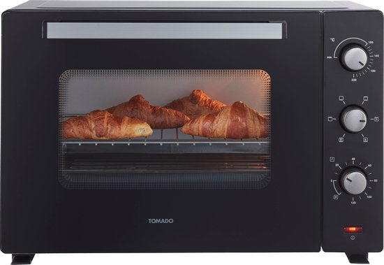 Tomado TEO6000B - Vrijstaande oven - 60 Liter - 2000 Watt - Hetelucht - 4 insteekniveau's - Zwart