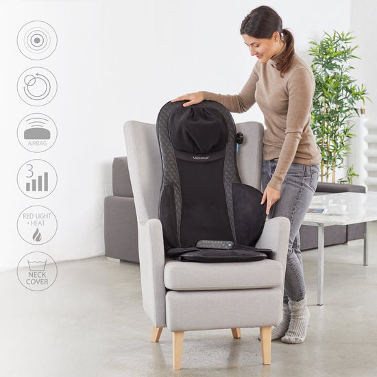 Medisana MCG 820 Massagekussen – Shiatsu Rug- en Nekmassage – Warmtefunctie – Ergonomisch Ontwerp – Ontspannende Spiermassage