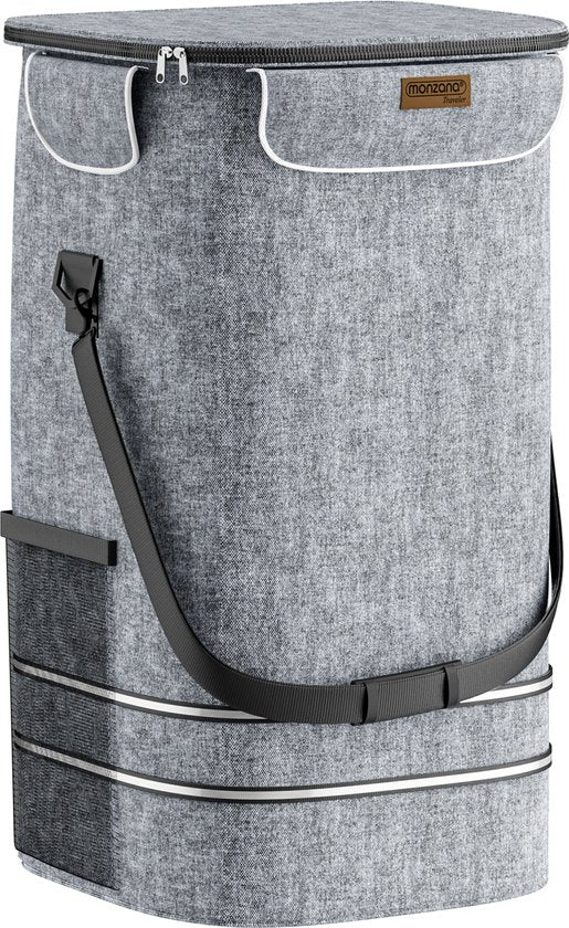 Monzana 2in1 Boodschappentrolley 30kg Inklapbaar Afneembare Tas 6 wielen Grijs