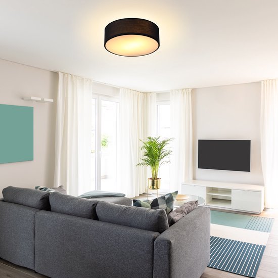 Monzana Plafondlamp - 40W Rond 30cm Fitting E27 - Zwart