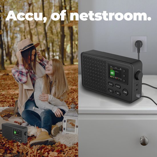 Denver – DAB57 DAB Radio – Bluetooth – DAB+/FM – 40 Voorkeuzezenders – Wekkerradio – Zwart