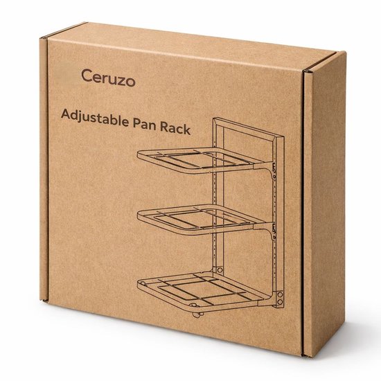 Ceruzo Verstelbaar Pannenrek - 3 lagen-Ruimtebesparend- Koolstofstaal – 23 x 27 x 43 cm
