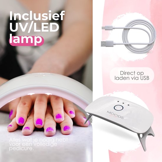 Moods Gellac - Luxe Polygel Set - Polygel Nagels Starterspakket - Inclusief UV LED lamp - 6 Kleuren - The Nude