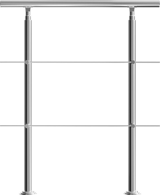 Monzana Trapleuning 100 cm - Met 2 Spijlen – Roestvrijstaal