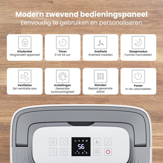 Auronic Luchtontvochtiger - Compact Plus Series - 20L - Slaapkamer, Badkamer, Woonkamer en Kantoor - Vochtvreter voor in Huis - Wit