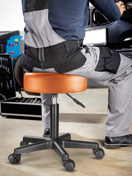Casaria Verstelbare Draaikruk - 46/60cm Zithoogte – 1 Stuks Oranje
