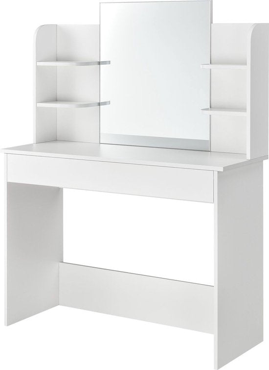 Schminktafel / kaptafel Bella - Wit - Incl. Spiegel & LED Verlichting