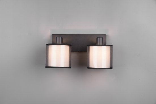 Trio leuchten - LED Plafondspot - Plafondverlichting - E14 Fitting - 2-lichts - Rechthoek - Zwart - Aluminium